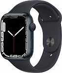 Apple Watch Series 7, 45 мм, корпус из алюминия цвета «тёмная ночь», спортивный ремешок «тёмная ночь»