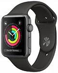 Умные часы Apple Watch Series 3, 38 мм, корпус из алюминия цвета «серый космос», спортивный ремешок чёрного цвета
