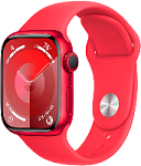 Apple Watch Series 9, 41 мм, корпус из алюминия цвета (PRODUCT)RED, ремешок Sport Band (PRODUCT)RED размер S/M