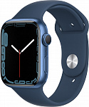 Apple Watch Series 7, 45 мм, корпус из алюминия синего цвета цвета, спортивный ремешок «синий омут»