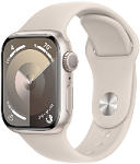 Apple Watch Series 9, 41 мм, корпус из алюминия цвета «сияющая звезда», ремешок Sport Band «сияющая звезда» размер S/M (уценка 223)
