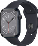 Apple Watch Series 8 GPS, 45mm Midnight Aluminum Case with Midnight Sport Band (темная ночь)