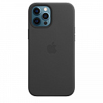 Кожаный чехол MagSafe для iPhone 12 Pro Max, чёрный цвет